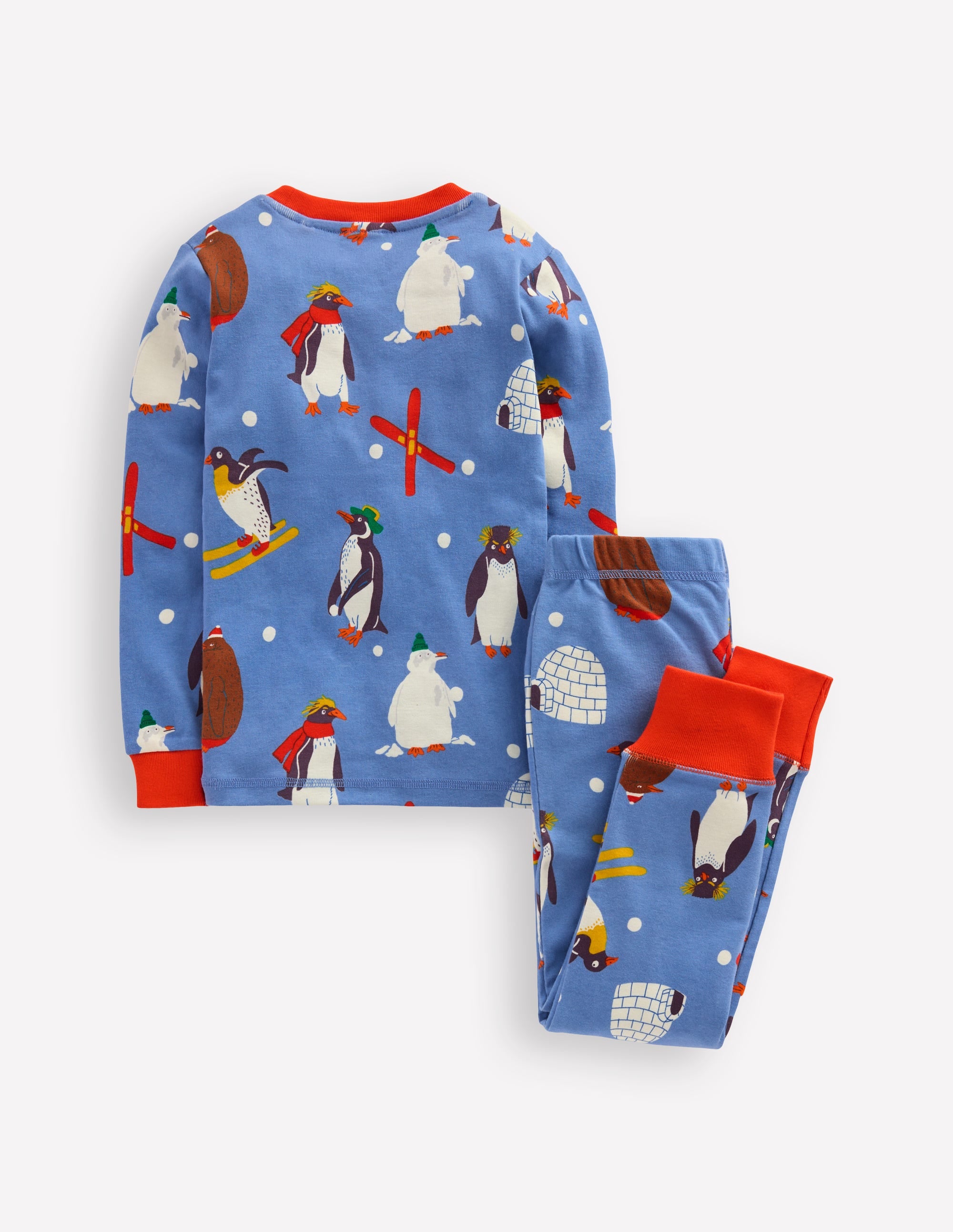 Snug Glow-in-the-dark Pajamas-Blue Penguins - Image 2