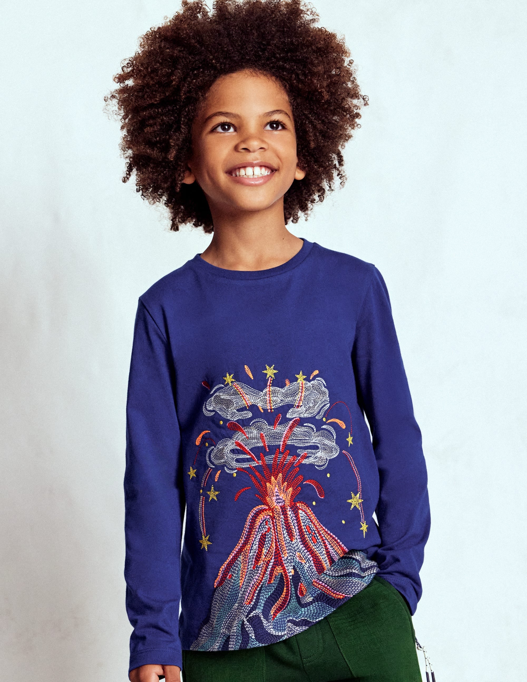 Superstitch Long Sleeve Top-Multi Volcanoes | Boden USA