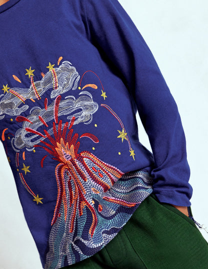 Superstitch Long Sleeve Top-Multi Volcanoes-2