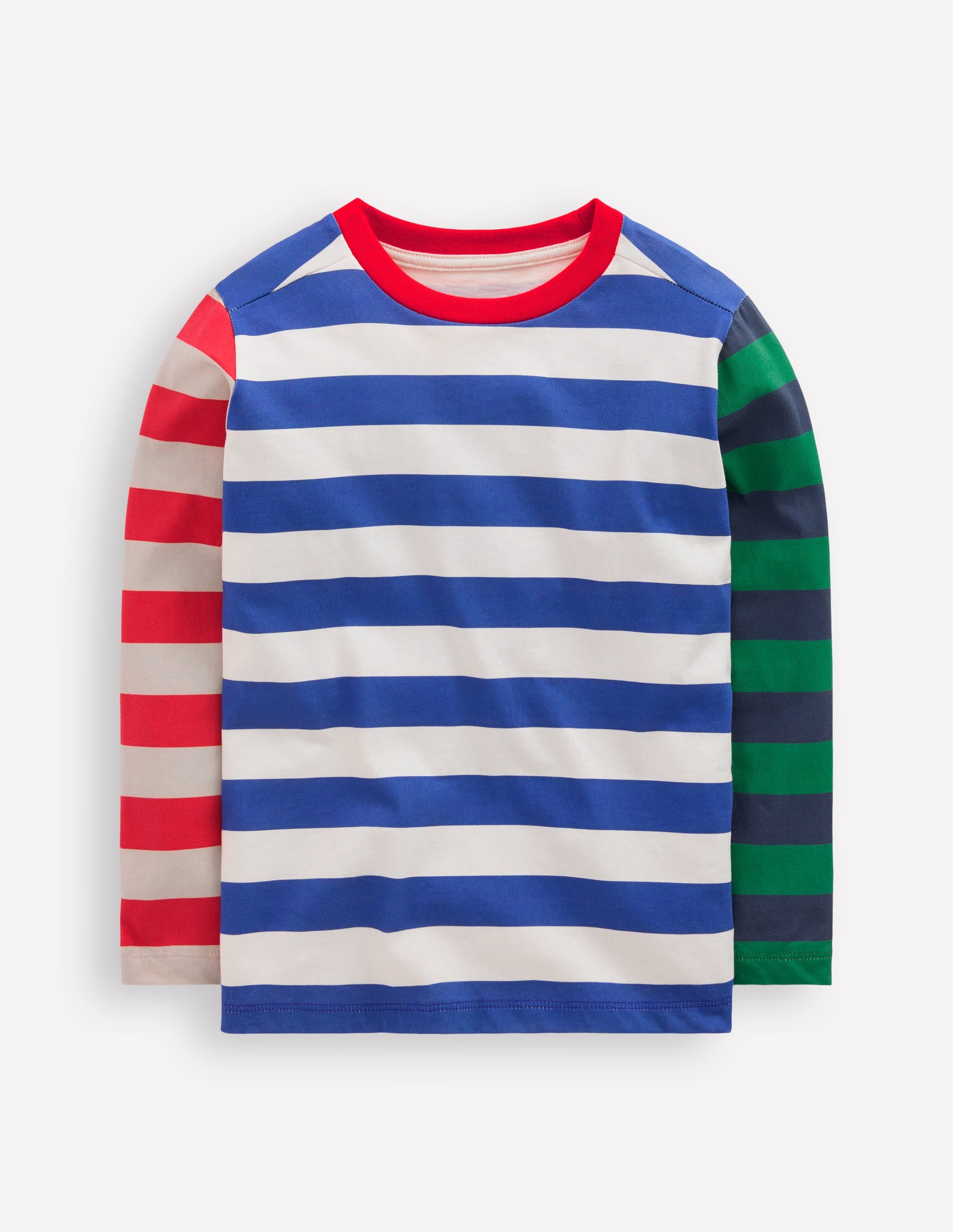 Long Sleeve Hotchpotch T-shirt-White Multi - Image 1