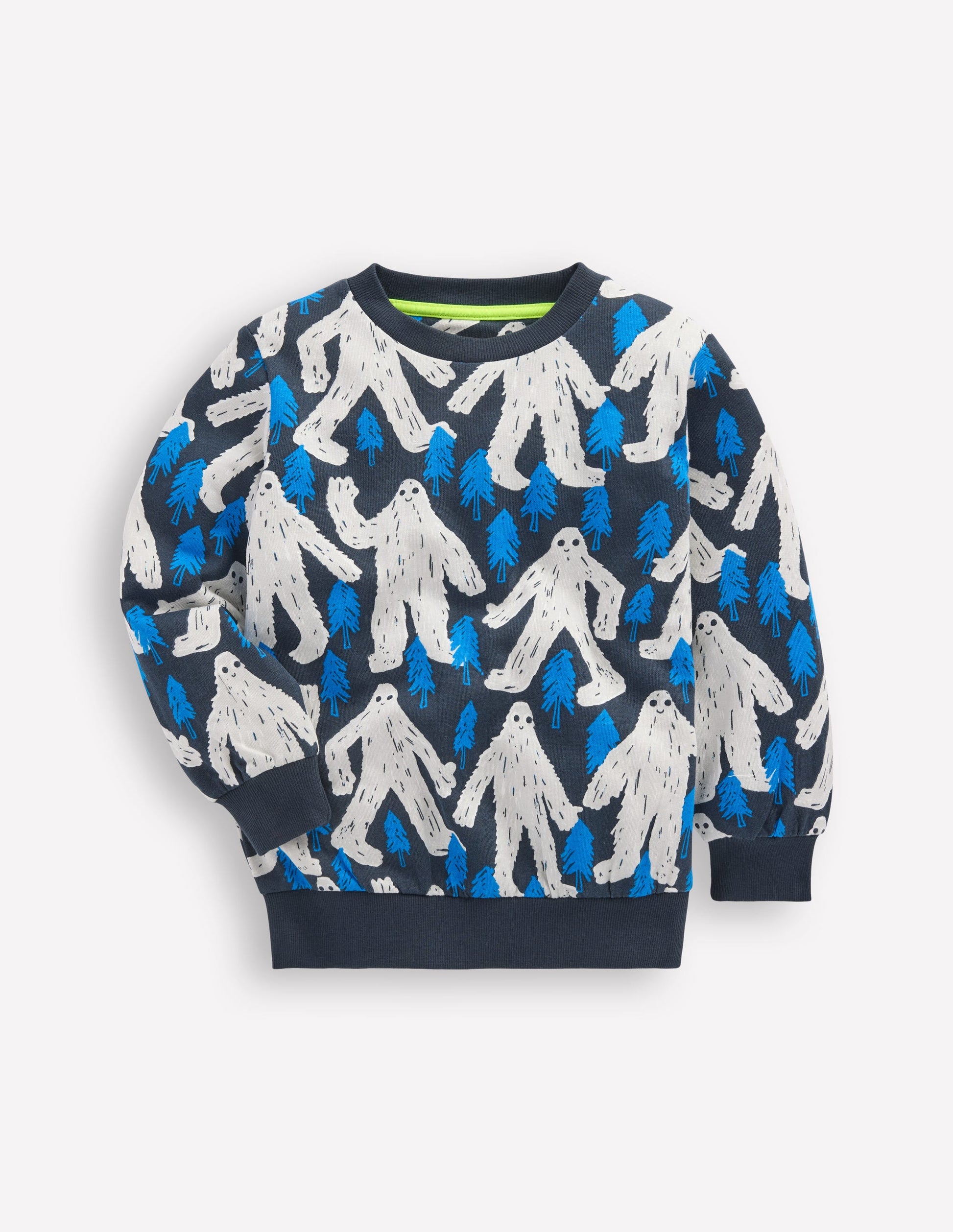 Everyday Printed Sweatshirt-Directoire Blue Yetti-1