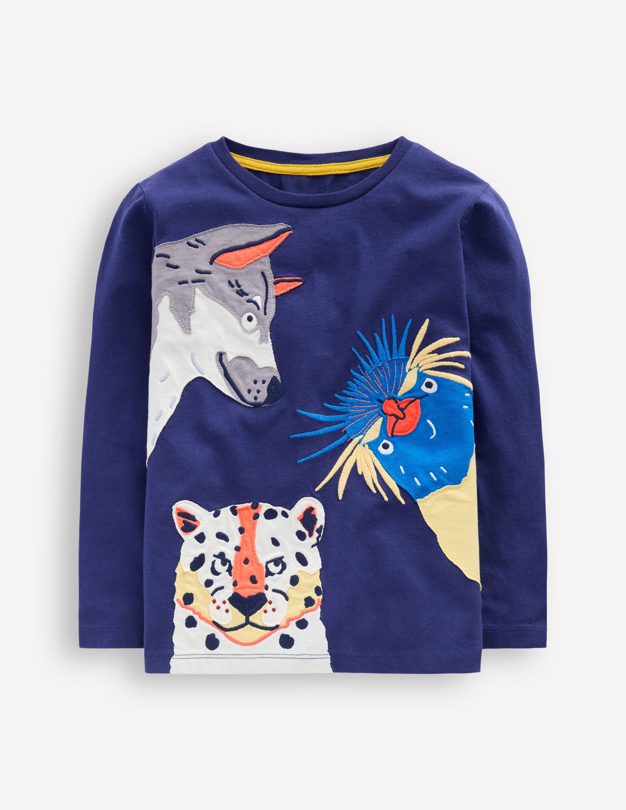 Long Sleeve Appliqué T-shirt-Twilight Arctic Peepers - Image 1