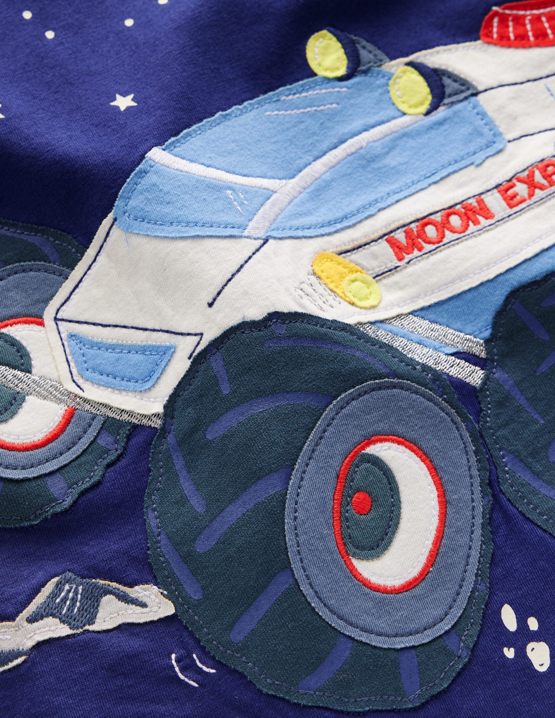 Long Sleeve Appliqué T-shirt-Twilight Blue Moon Explorer-3