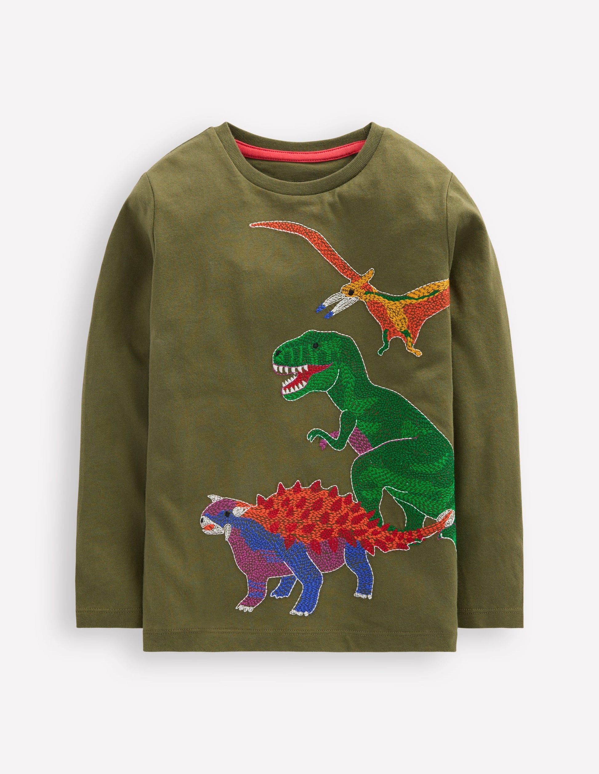 Glow Superstitch T-shirt-Winter moss Dino-4