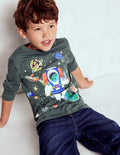 Long Sleeve Glow T-shirt-Phantom Spaceman