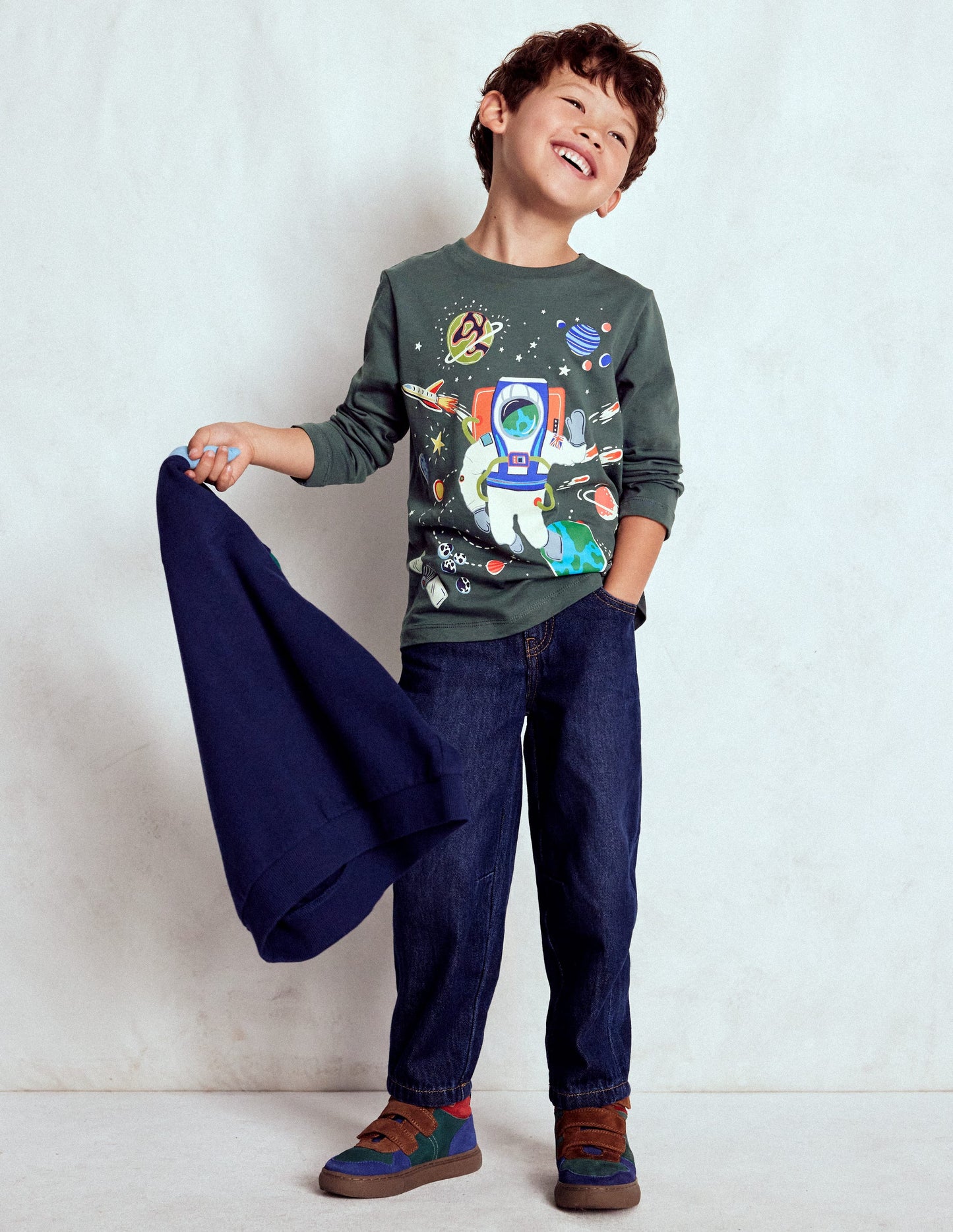 Long Sleeve Glow T-shirt-Phantom Spaceman