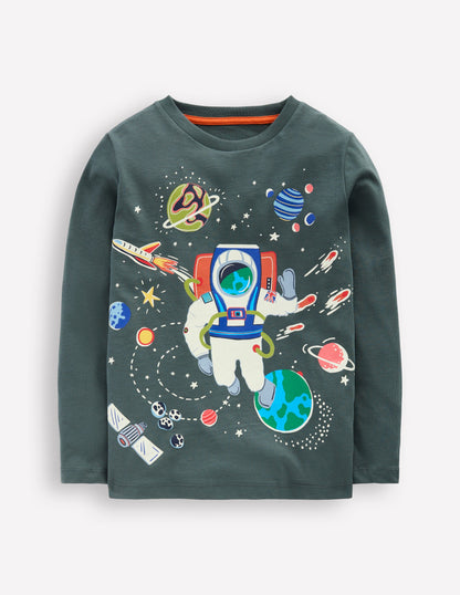 Long Sleeve Glow T-shirt-Phantom Spaceman-3