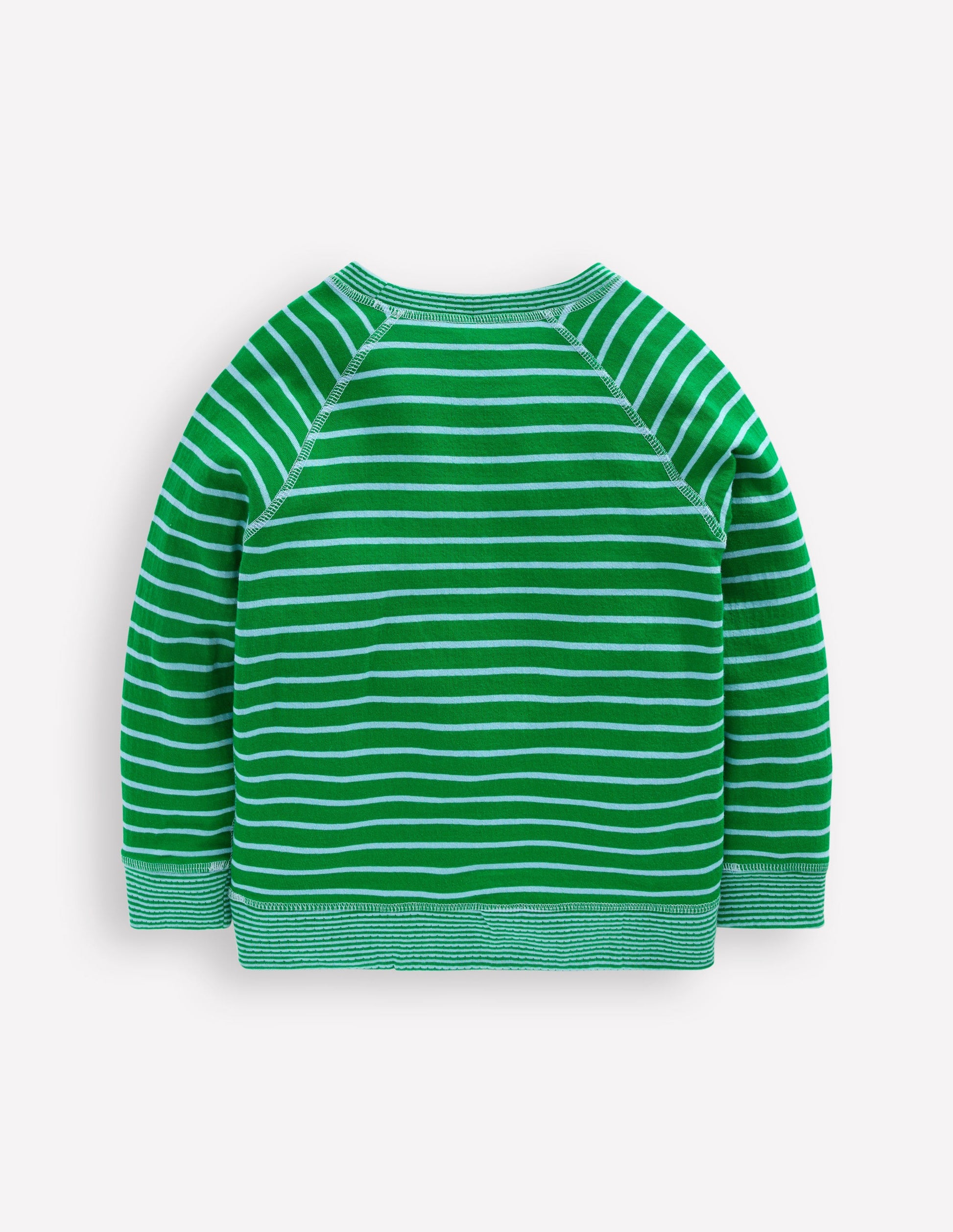 Reversible Long Sleeve T-Shirt-GREEN TAMBOURINE / BLUE-2