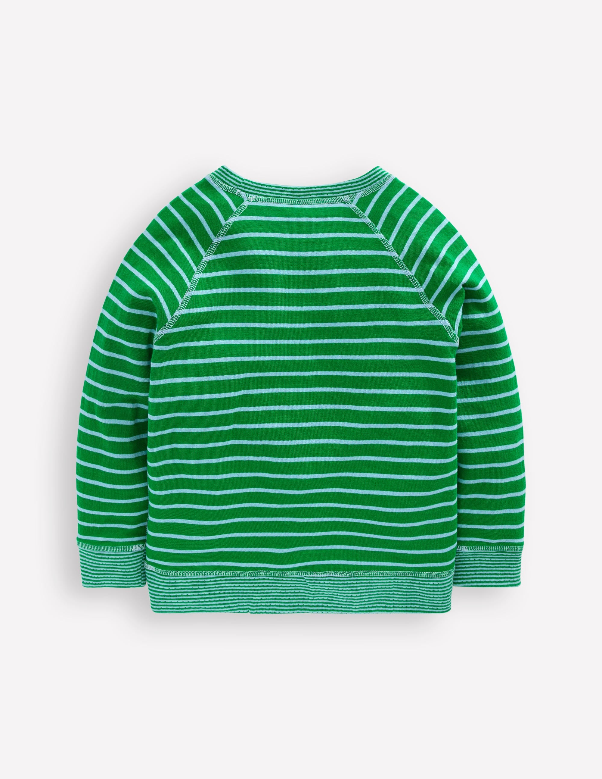 Reversible Long Sleeve T-Shirt-GREEN TAMBOURINE / BLUE - Image 2
