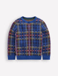 Heritage Check Sweater-Medieval Blue Check