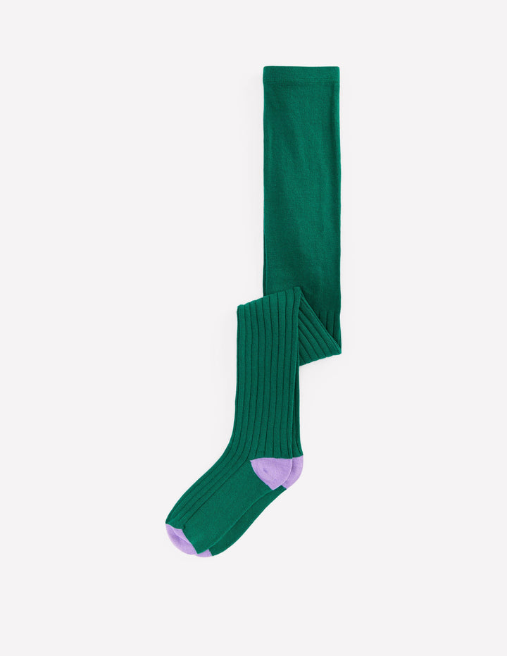 Ribbed Tights-Alpine Green