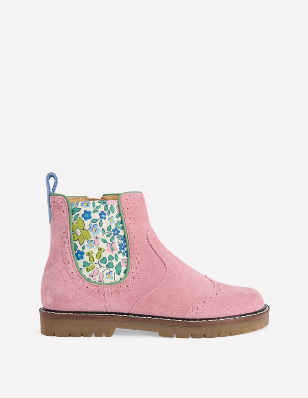 Leather Chelsea Boots-Pink Floral-1