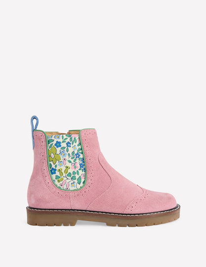 Leather Chelsea Boots-Pink Floral-1