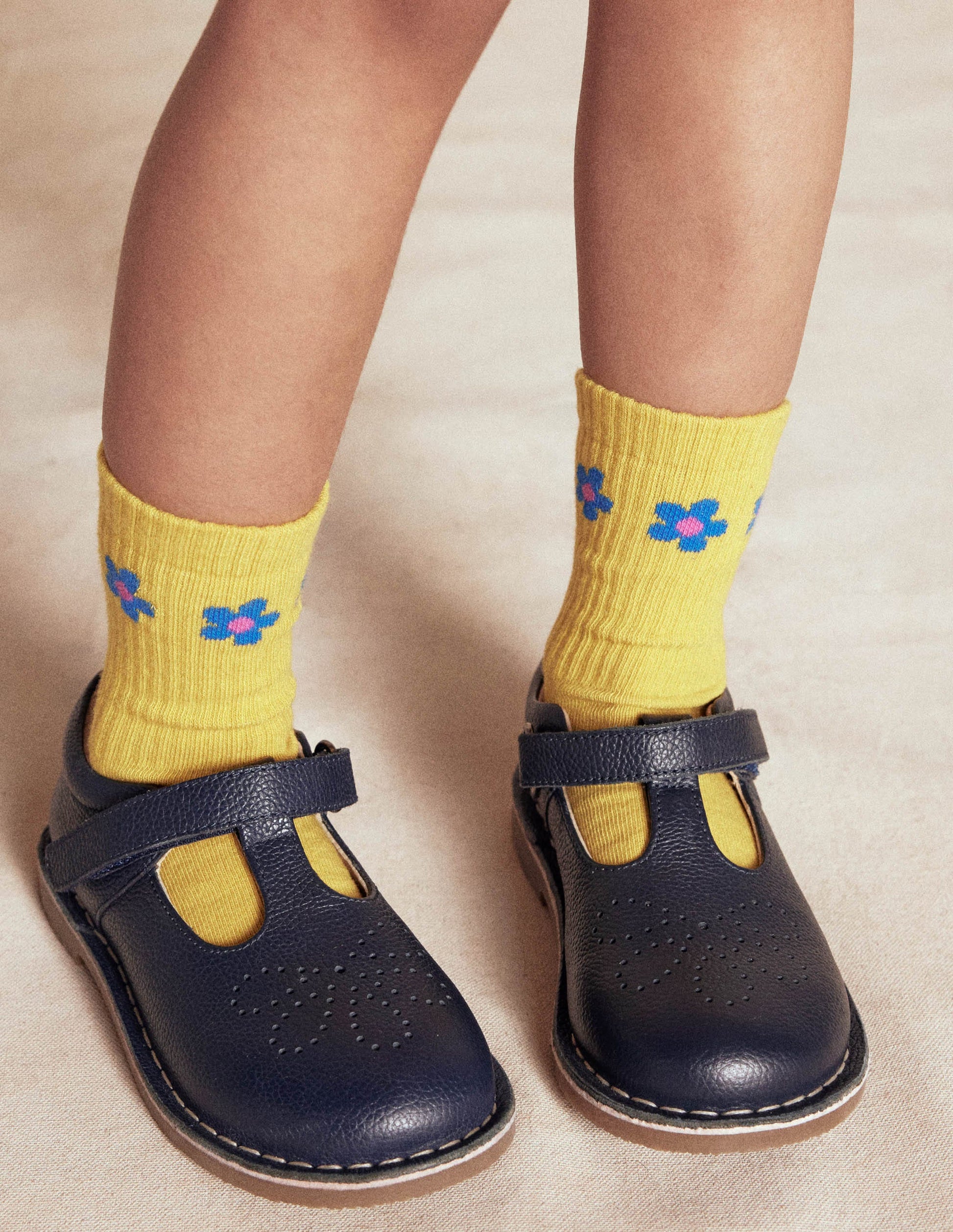 7-Pack Ribbed Socks-Flowers/Rainbows-3