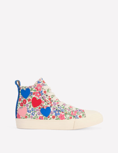Canvas High Tops-Floral Hearts-1