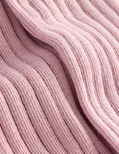 Baby Ribbed Tights-Vintage Pink-3