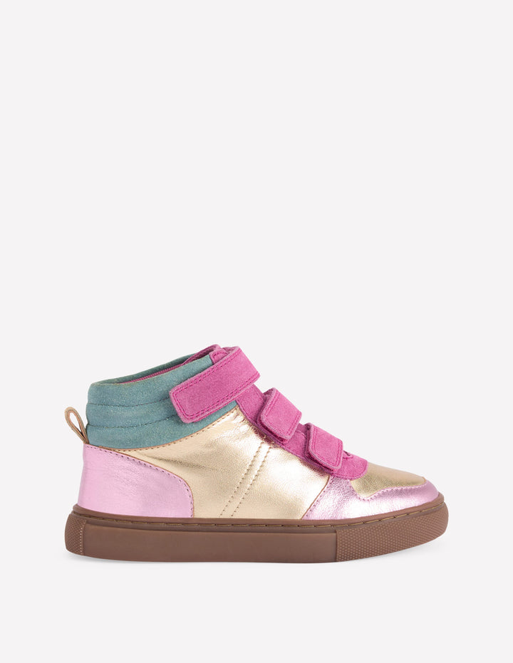 Metallic High Tops-Gold and Pink Metallic