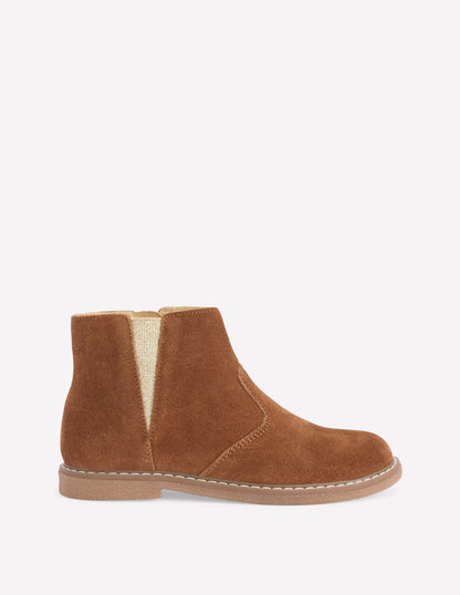 Suede Ankle Boots-Tan-1