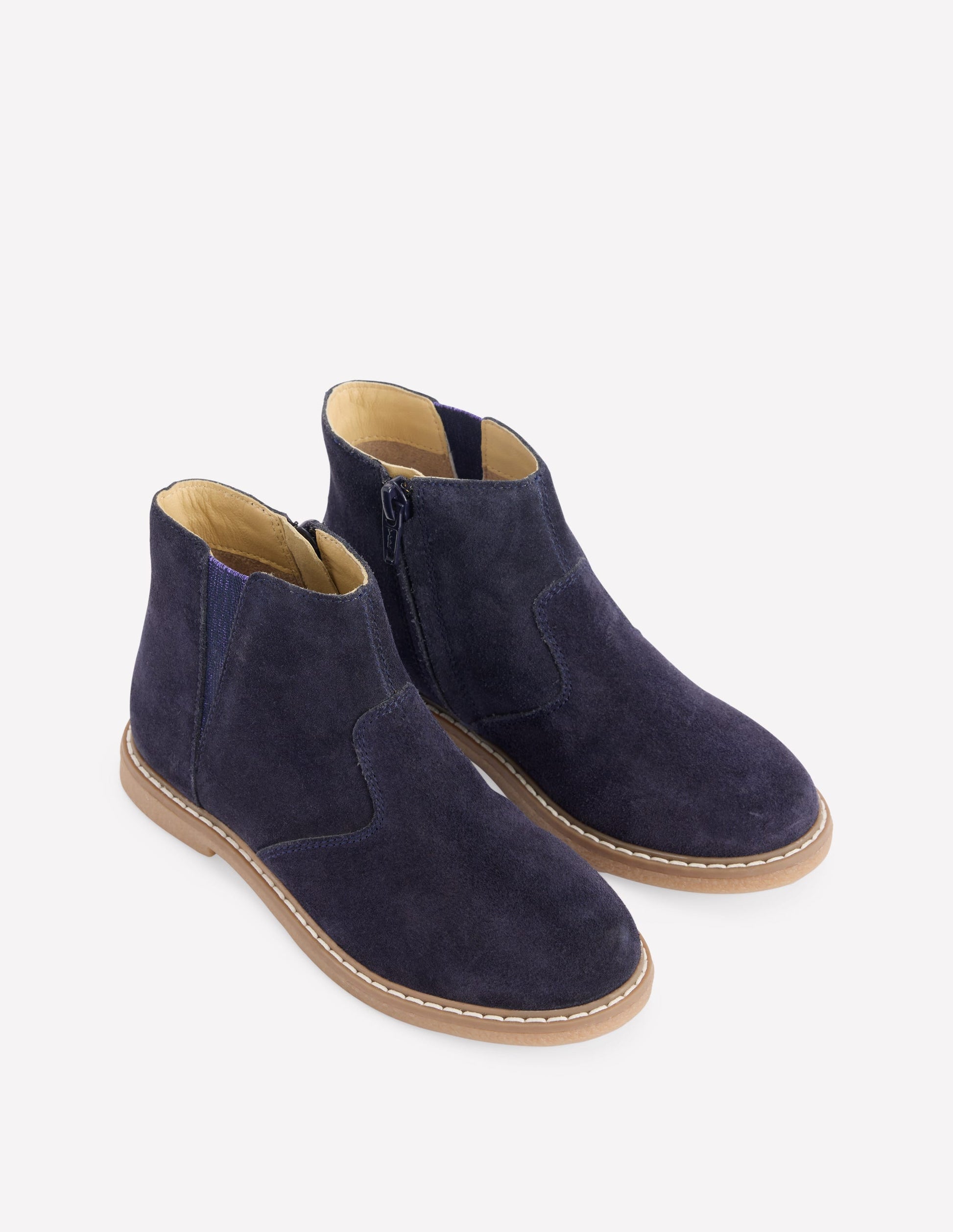 Suede Ankle Boots-College Navy-2