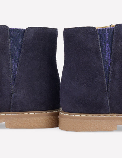Suede Ankle Boots-College Navy-3