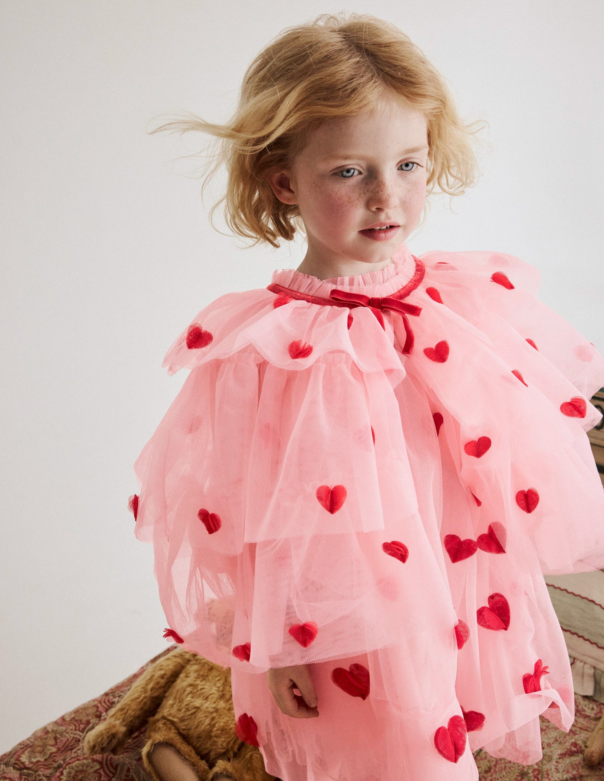 Tulle Heart Cape-Chalk Pink Hearts | Boden USA Tulle Heart Cape-Chalk Pink Hearts | Boden USA