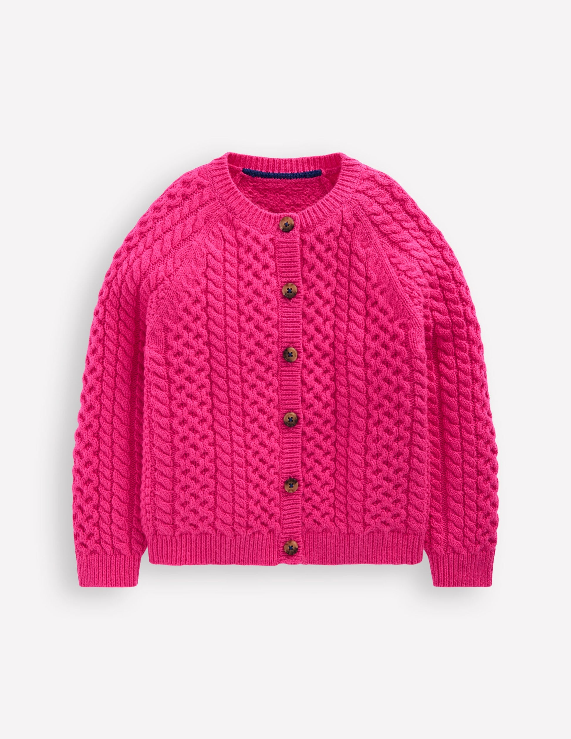 Heritage Cable Cardigan-Raspberry Pink-1