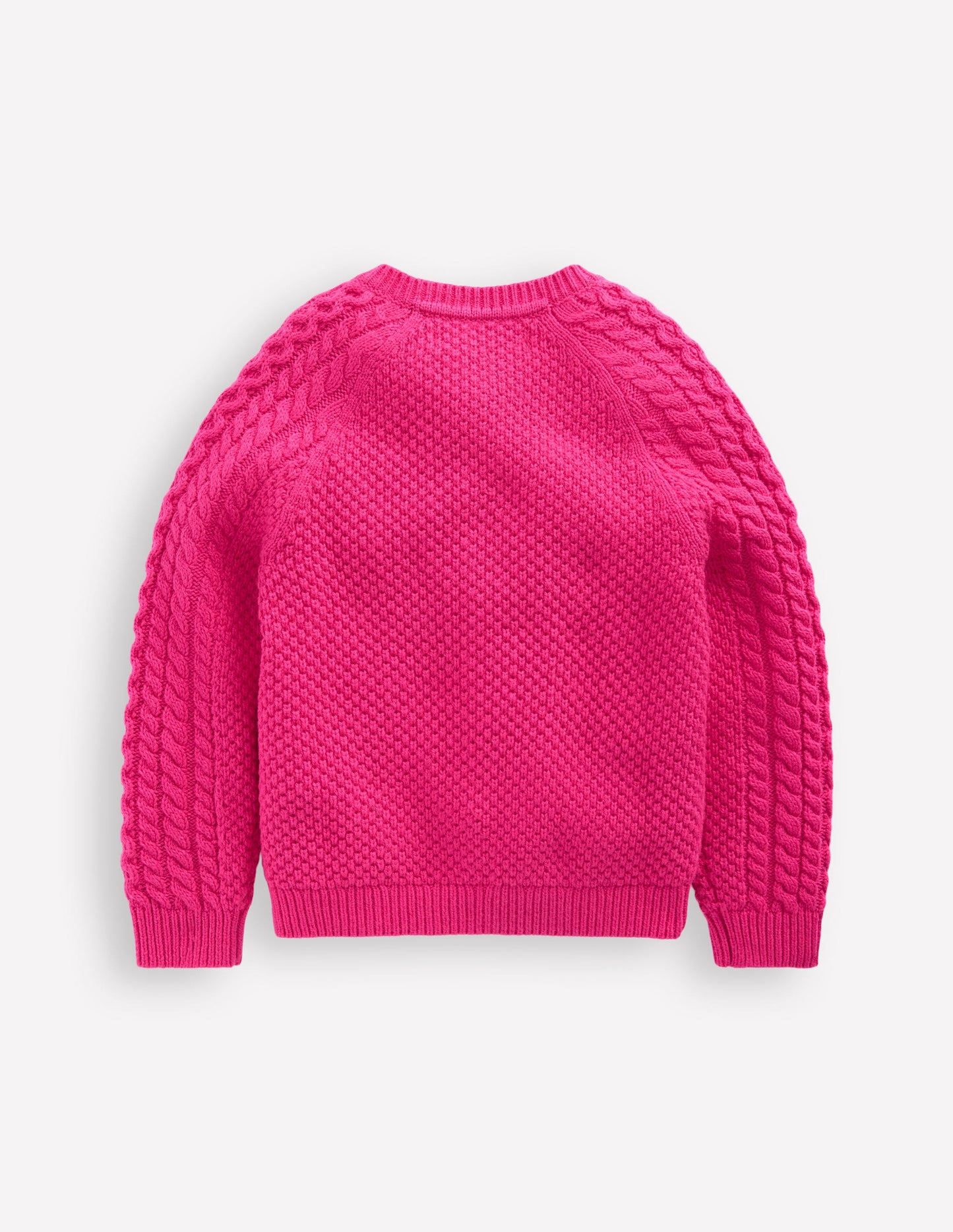 Heritage Cable Cardigan-Raspberry Pink