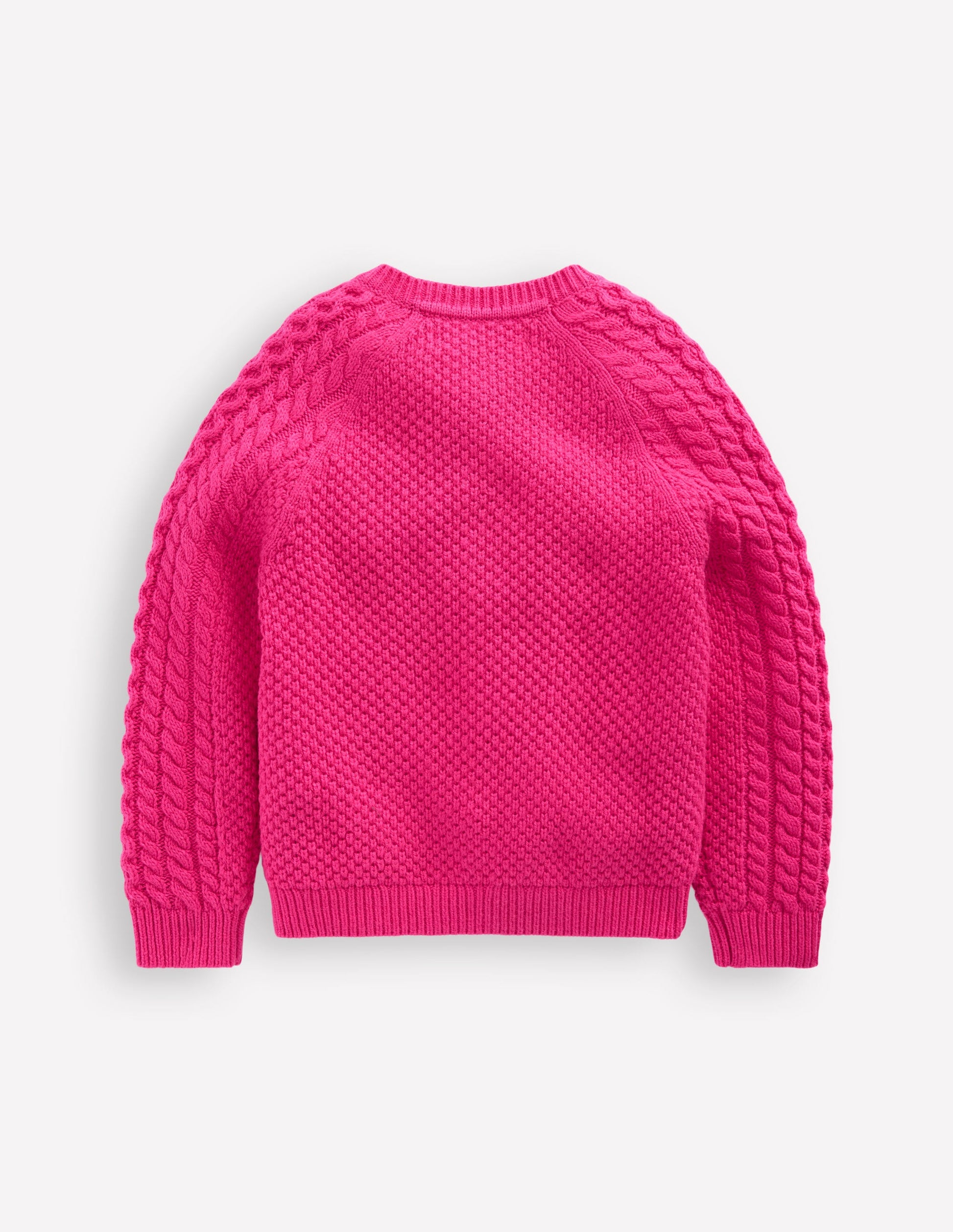 Heritage Cable Cardigan-Raspberry Pink-2
