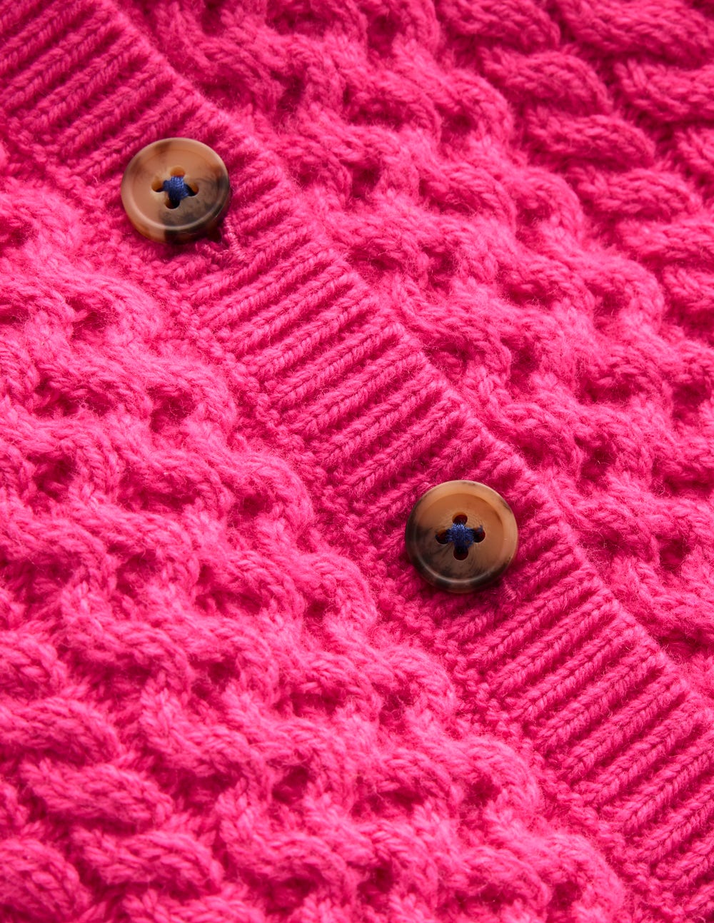 Heritage Cable Cardigan-Raspberry Pink
