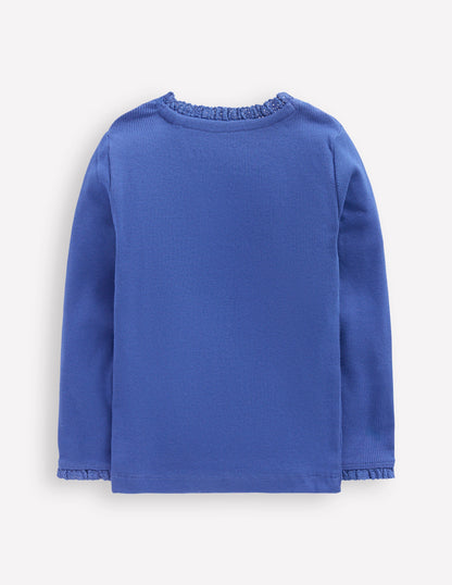 Ribbed Long Sleeve T-shirt-Bluejay-2