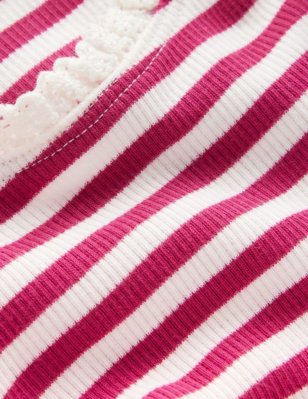 Ribbed Long Sleeve T-shirt-Cherry Jam/Soft Ivory Stripe-3