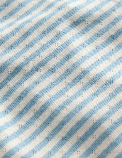 Long Sleeve Pointelle Top-Vintage Blue Stripe-3