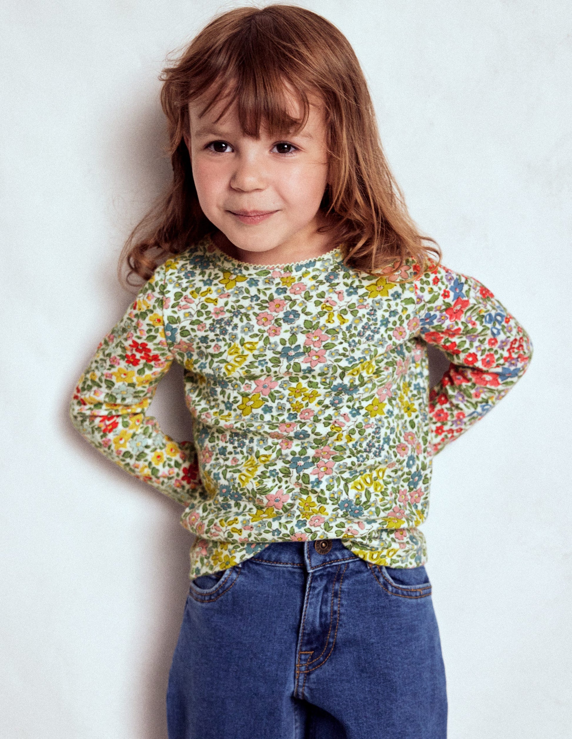 Long Sleeve Pointelle Top-Hotch Potch Floral-1