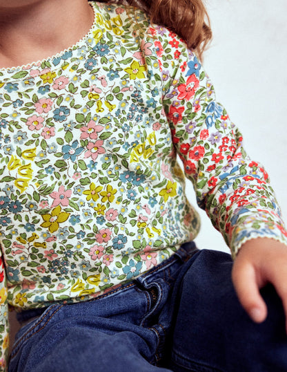 Long Sleeve Pointelle Top-Hotch Potch Floral-2