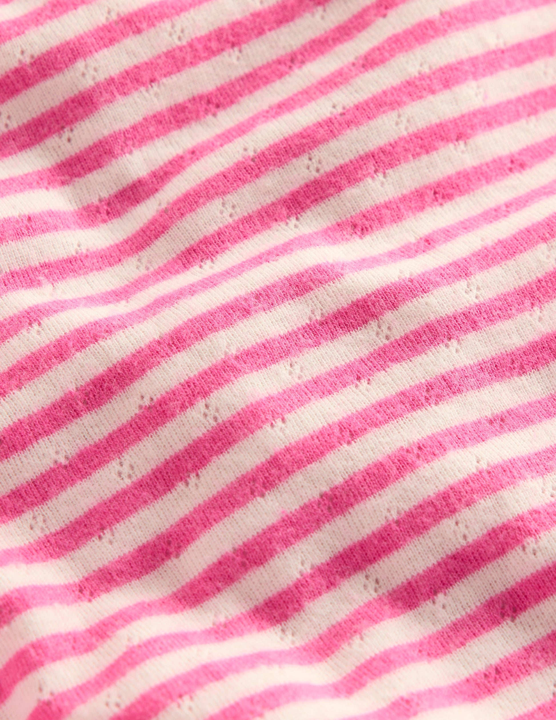 Long Sleeve Pointelle Top-Sorbet Pink Stripe-3