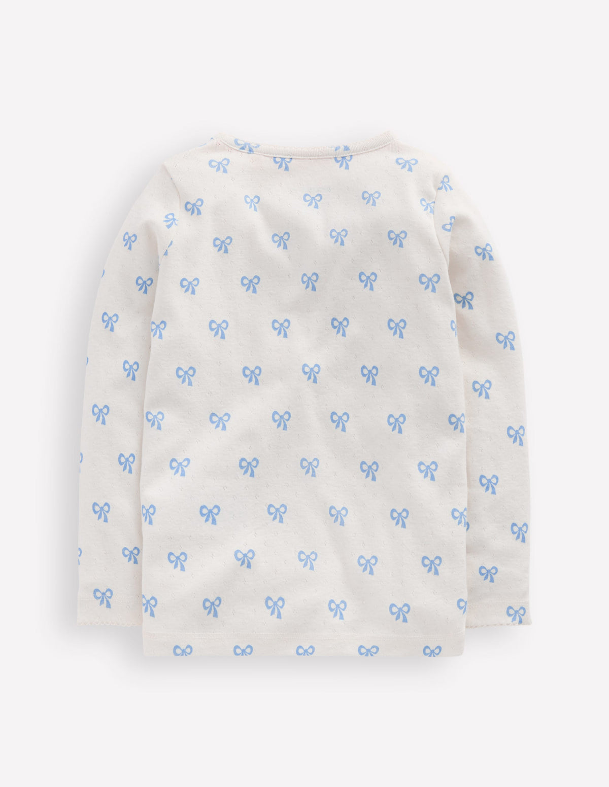 Long Sleeve Pointelle Top-Multi Bows - Image 5