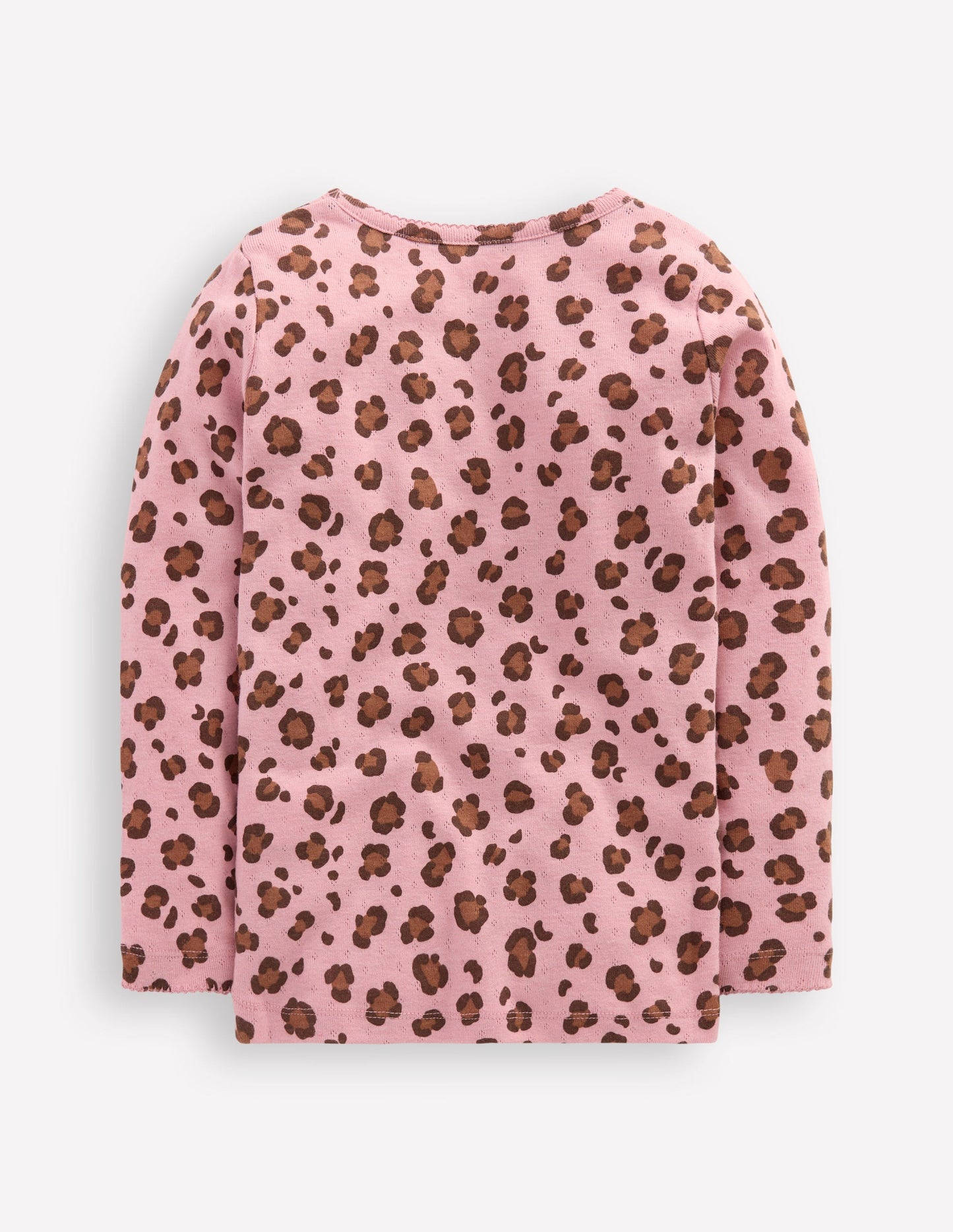 Long Sleeve Pointelle Top-Vintage Pink Leopard