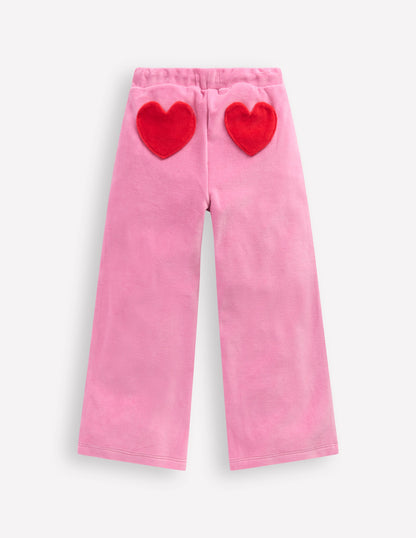Heart Pocket Velour Sweatpants-Formica Pink-2
