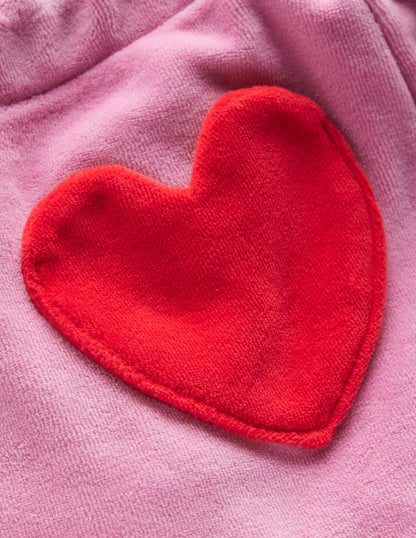 Heart Pocket Velour Sweatpants-Formica Pink-3