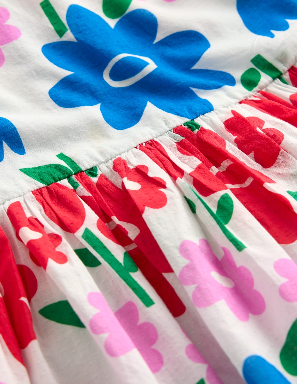 Madeline Woven Dress-Multi Rainbow Flower