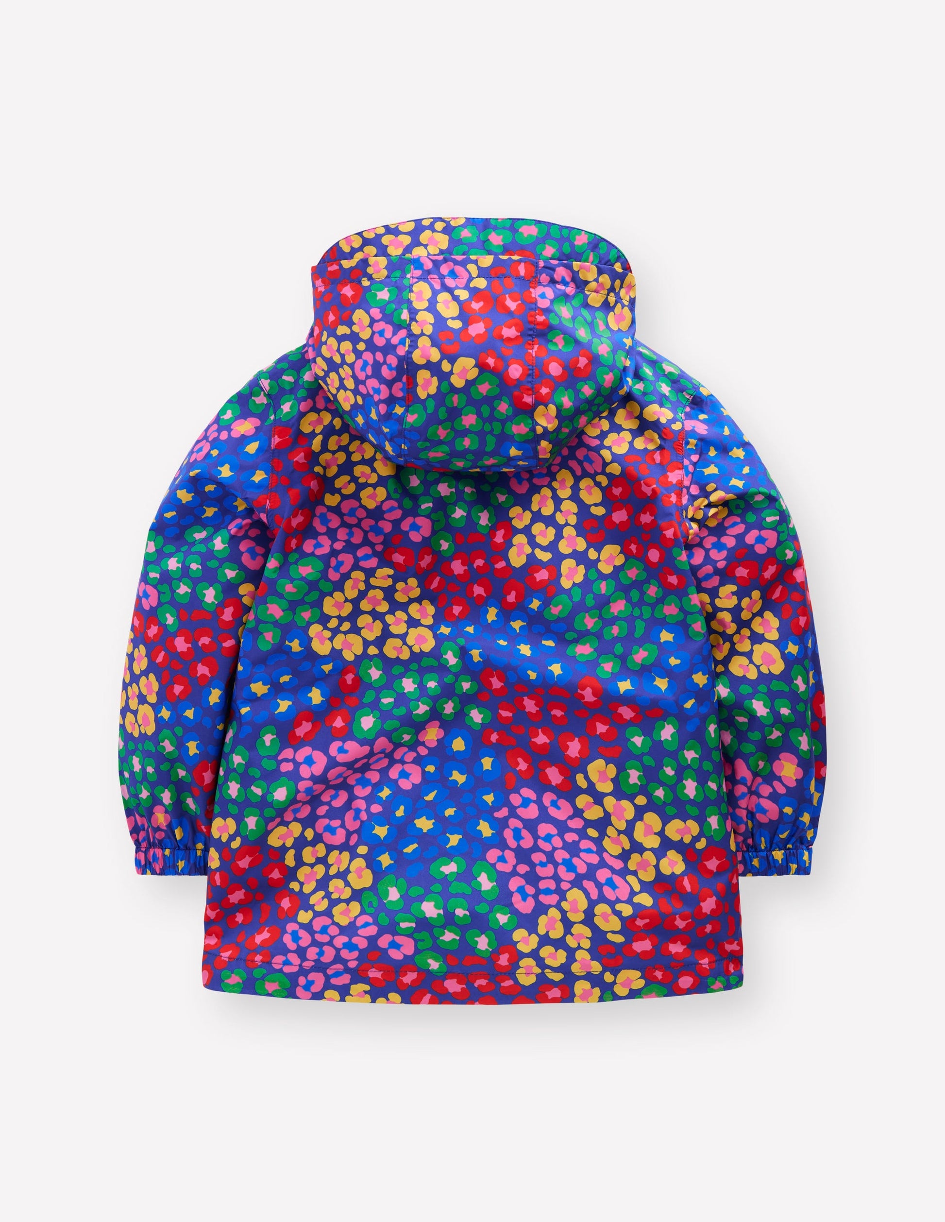 Waterproof Pack-away Jacket-Bright Blue Multi Leopard-2