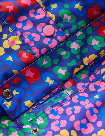 Waterproof Pack-away Jacket-Bright Blue Multi Leopard-3