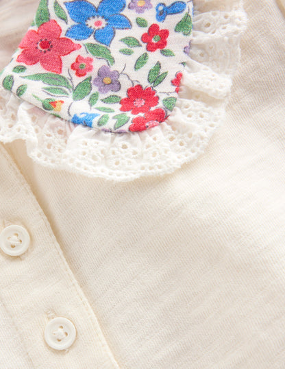 Collared Slub Top-Rose Pink Flowerbed-3