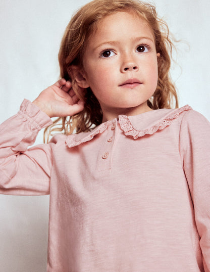 Collared Slub Top-Chalk Pink-3