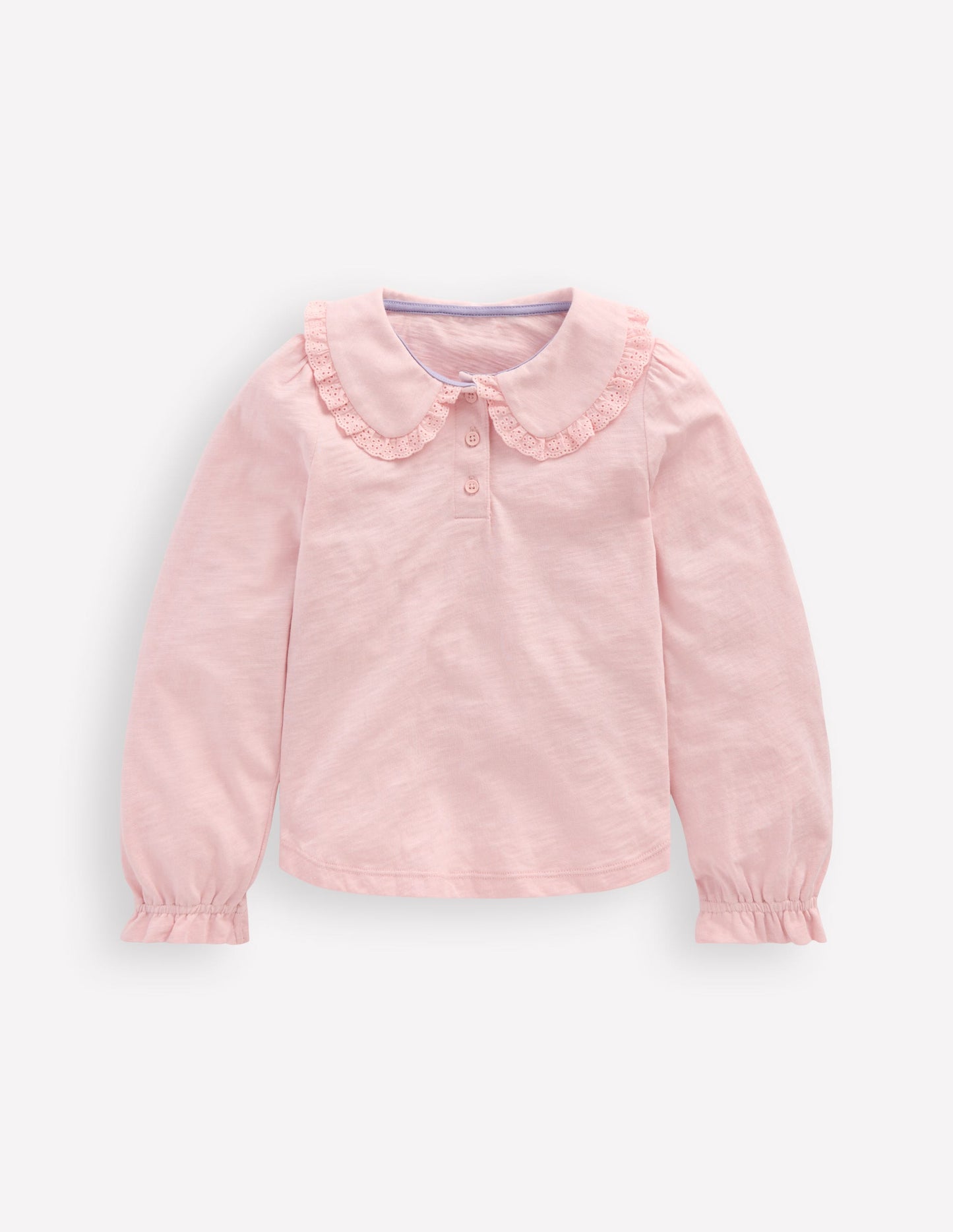 Collared Slub Top-Chalk Pink