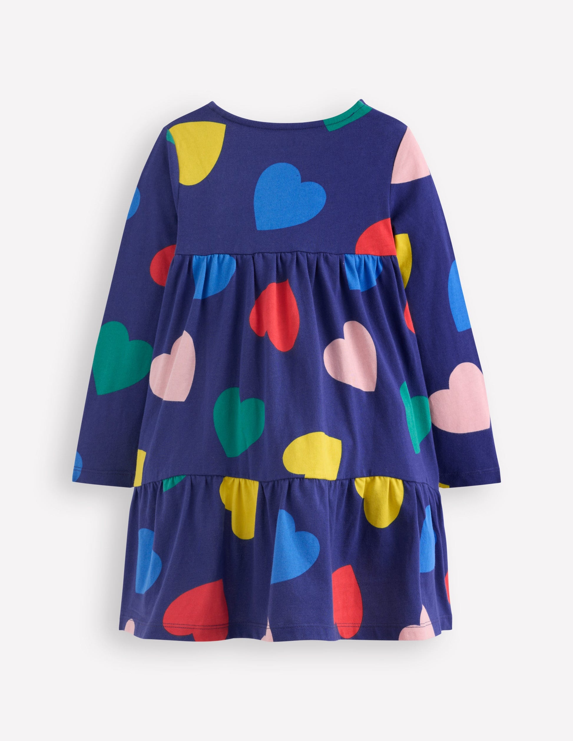 Ariel Long Sleeve Twirly Dress-Starboard Blue Hearts-2
