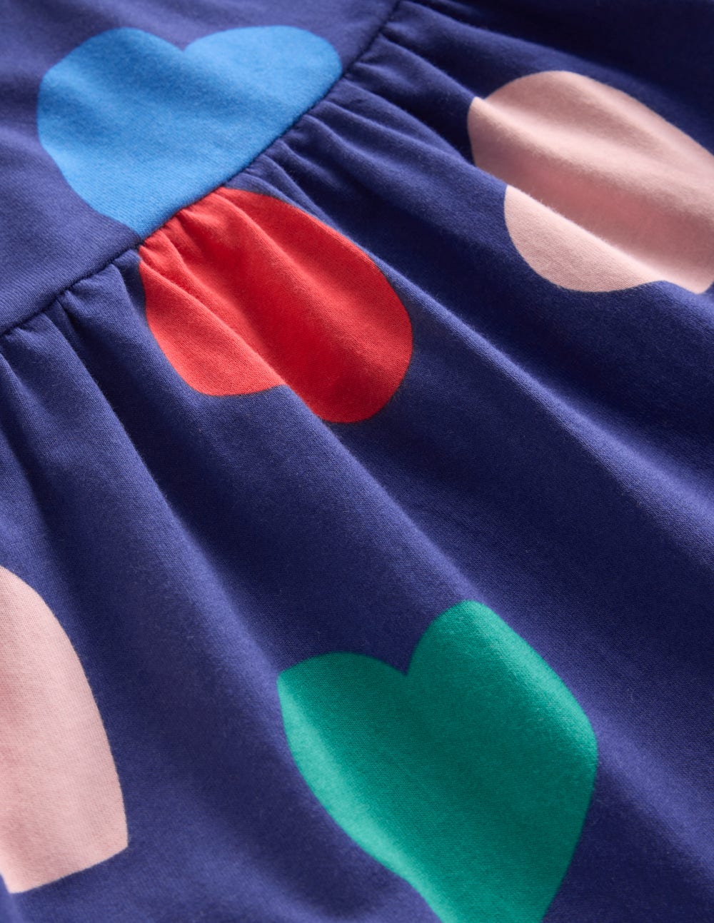 Ariel Long Sleeve Twirly Dress-Starboard Blue Hearts-3