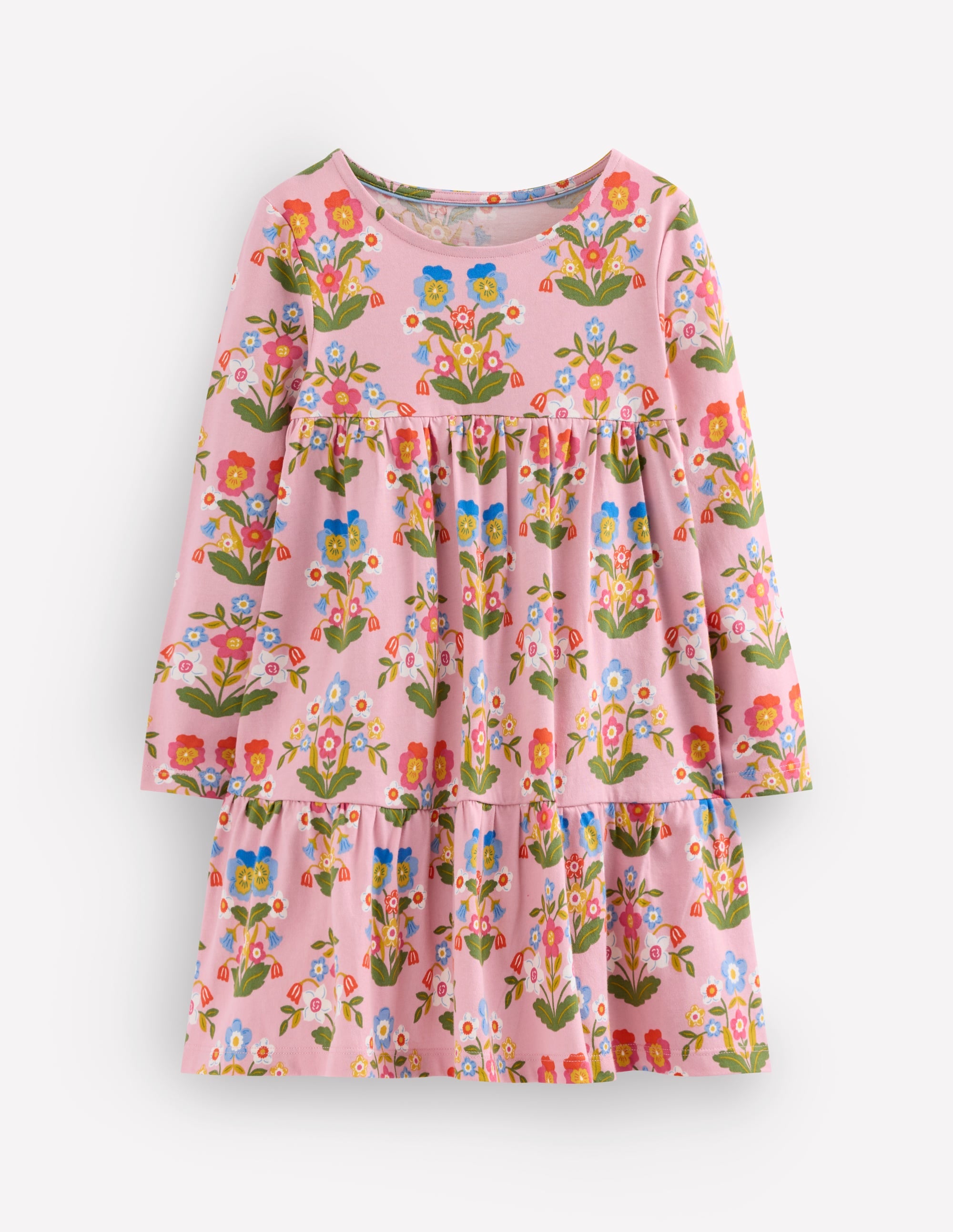 Ariel Long Sleeve Twirly Dress-Vintage Pink Pansy - Image 1