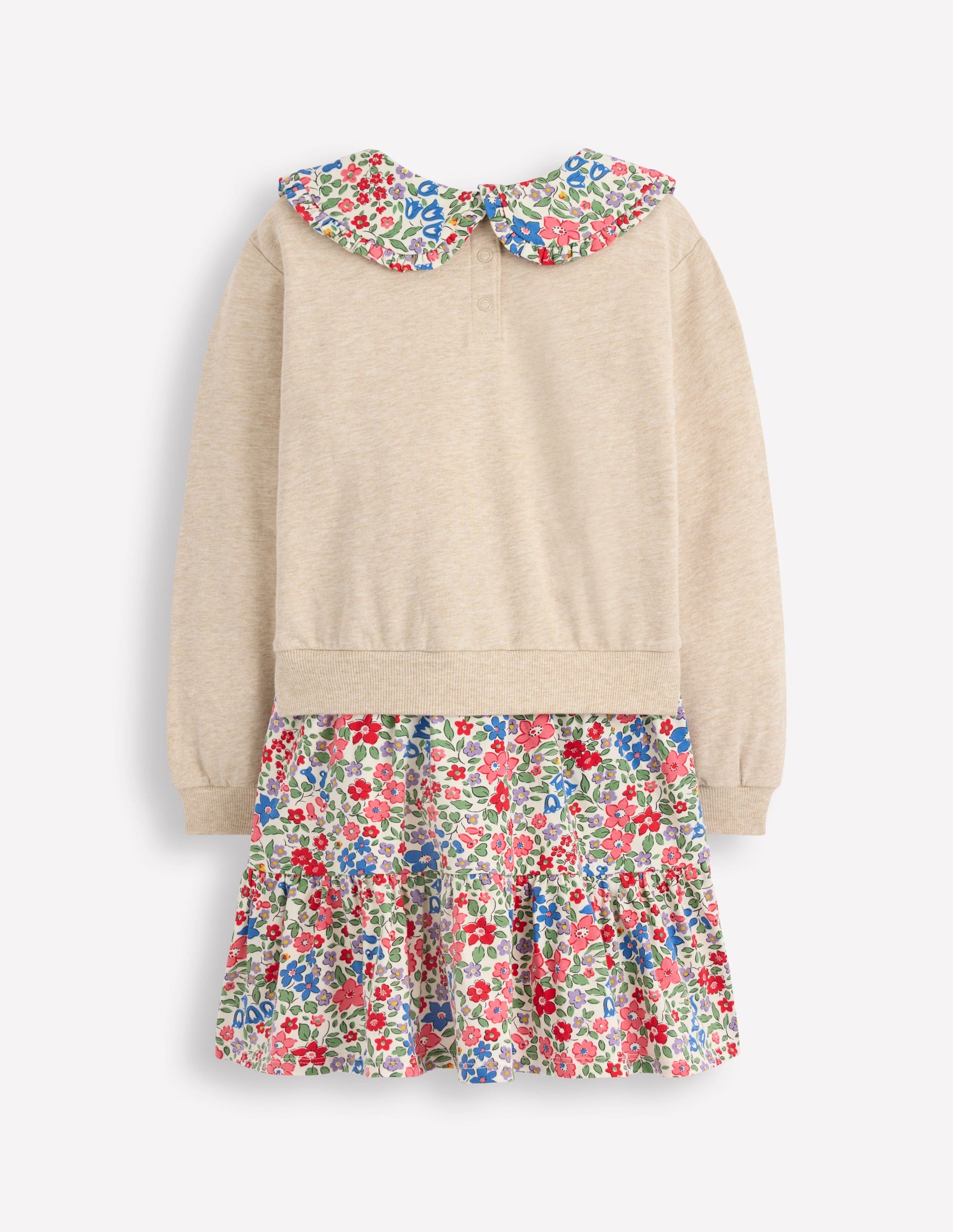 2-in-1 Sweatshirt Dress-Ivory Berry Floral-2