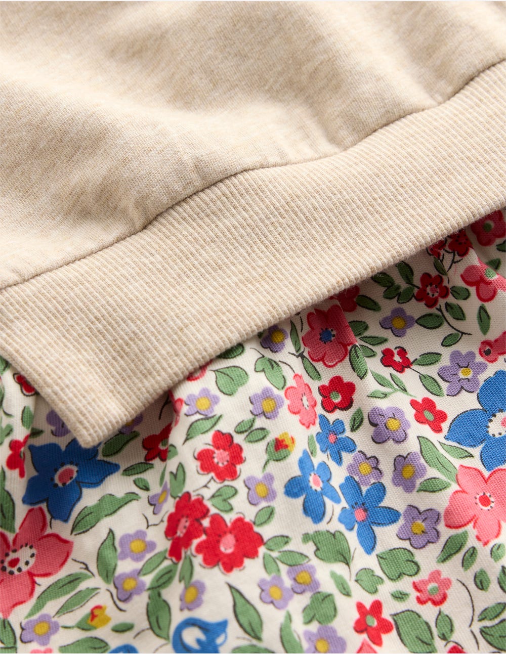 2-in-1 Sweatshirt Dress-Ivory Berry Floral - Image 3